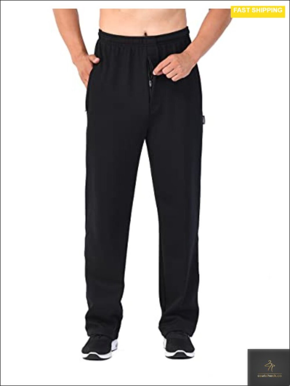 Men's Winter Berber Fleece Casual Jogger Sweatpants Straight Zip Fly